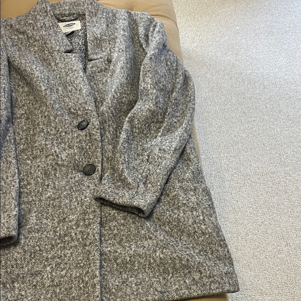 Old Navy Women's Gray Button-Up Pea Coat